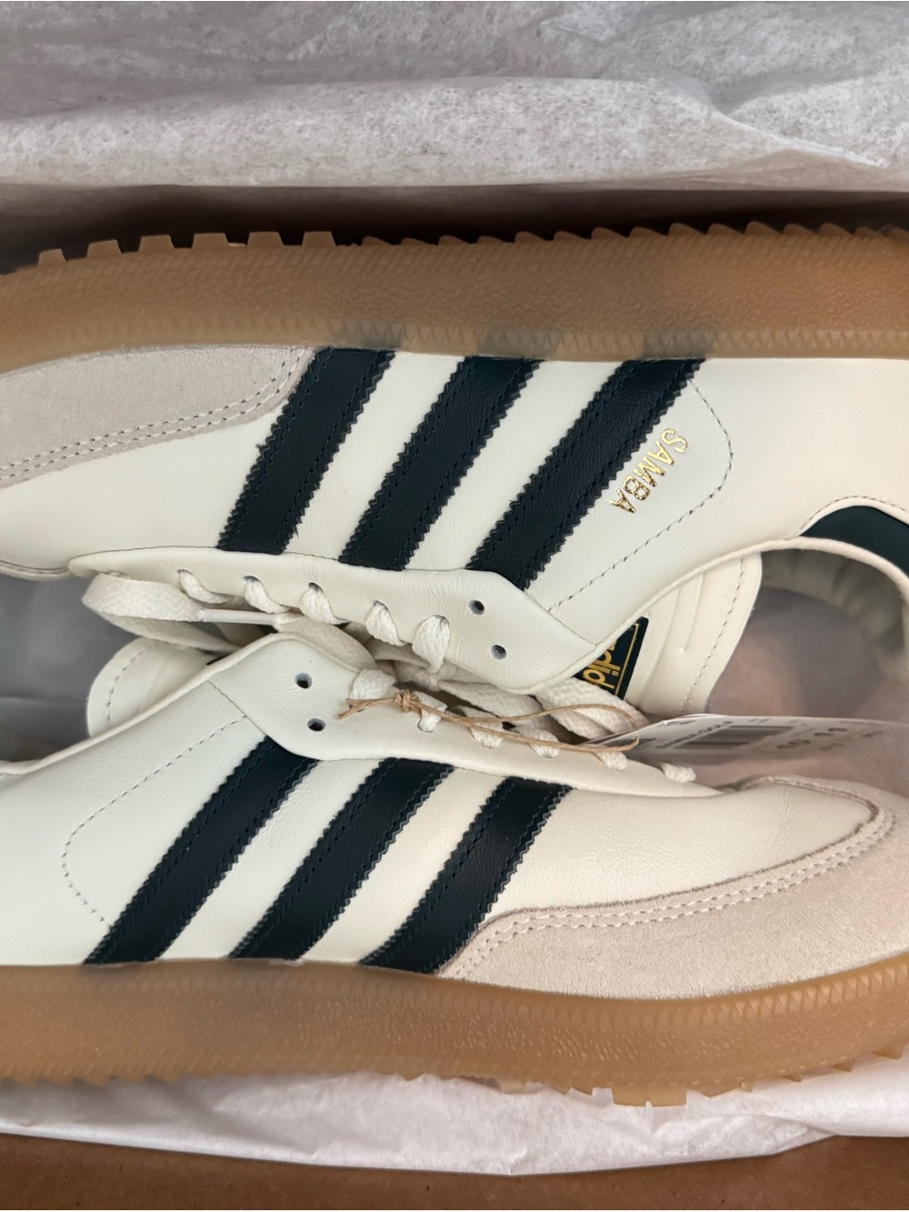 adidas Samba Golf Sneakers in Cream and Black - Picture 2 of 4